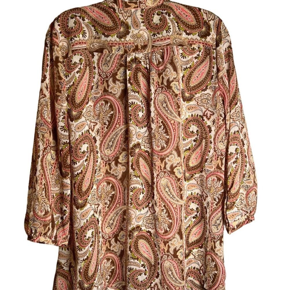 LIZ Claiborne Women's Paisley Blouse Size Large - Picture 2 of 7